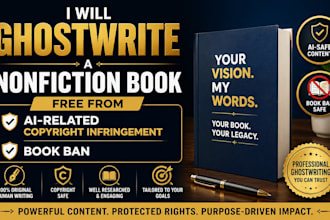 ghostwrite a nonfiction book free from ban and ai related copyright infringement
