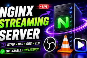 set up nginx rtmp live streaming server with obs, hls and vlc support