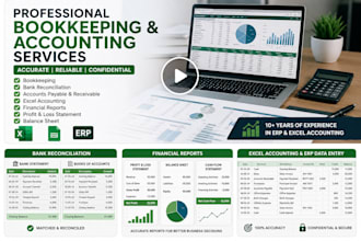 do bookkeeping, erp accounting, excel reports, and bank reconciliation