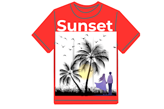 design custom beach t shirt and sunset apparel designs