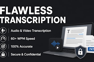 transcribe audio and video in english