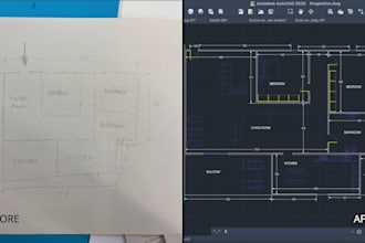 redraw your sketch or PDF into an autocad 2d floor plan