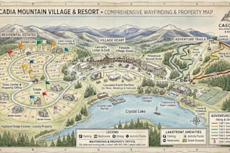 create professional property, resort and event wayfinding maps