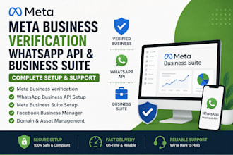 setup meta business verification, whatsapp business API and business suite