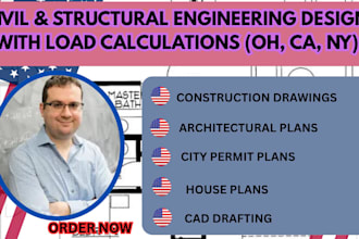 civil and structural engineering design, architectural load calculation oh ca ny