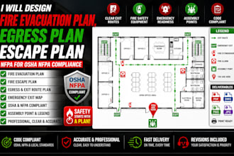 design fire evacuation  plan egress plan  escape plan for osha nepa compliance