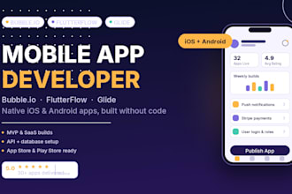 build bubble website, no code app glide bubble io flutterflow flutter mobile app