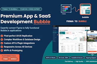 build bubble io, bubble website, bubble saas app bubble mvp, figma to bubble