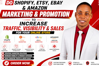 shopify, etsy, ebay, and amazon marketing and promotion