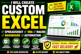 create custom excel spreadsheet, excel vba, macro, dashboard and automation