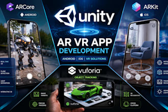 develop unity ar vr app, augmented reality with arcore and vuforia integration