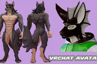 custom vrchat avatar with rigging, unity setup, and PC or quest support