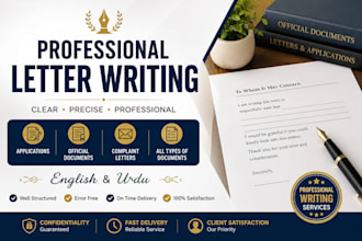 write professional letter, applications, and official documents