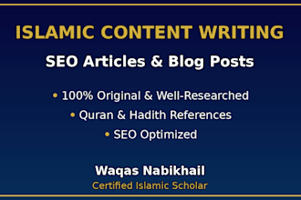 write SEO optimized islamic articles and blog posts
