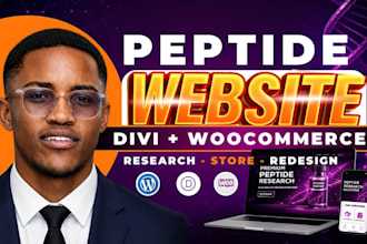 build a peptide wordpress website with divi 5 and woocommerce website
