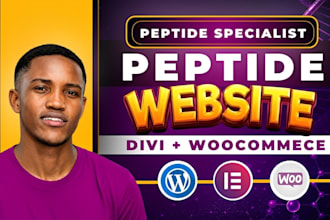 build a peptide website in wordpress with divi and woocommerce