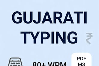 fast gujarati hindi typing 80 wpm PDF image to word 24hr