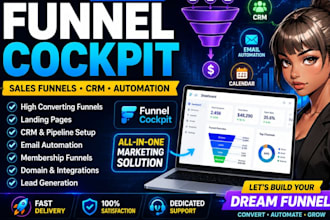 design funnel cockpit funnels, landing pages and automation vsl landing page
