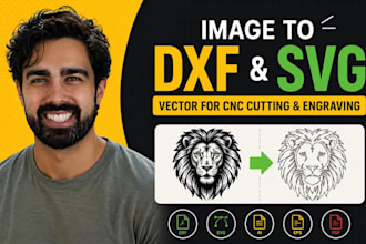 convert image to dxf svg vector for cnc laser engraving and cutting file design