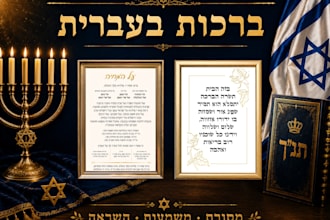 design custom hebrew blessings and luxury judaica wall art