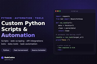 build a custom python script, tool, or automation for you