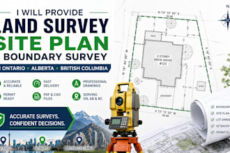 provide land survey site plan and boundary survey in ontario alberta and bc