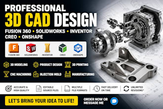 do fusion 360, solidworks, inventor, creo and onshape 3d cad design
