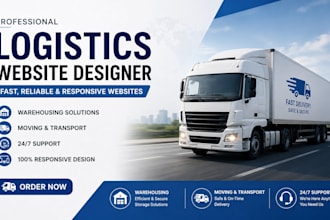 design logistic website, transport website, freight, dispatch, moving website
