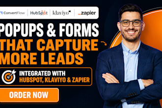 set up convertflow popups forms cta email capture hubspot klaviyo zapier