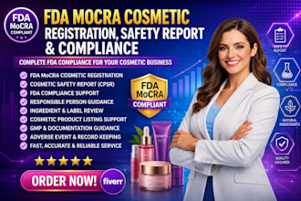 do fda mocra cosmetic registration, safety report and fda compliance