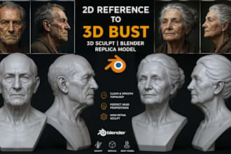 convert realistic 2d image to likeness 3d bust model 3d head body 3mf printing