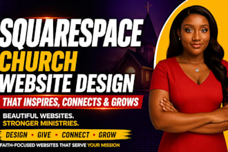 build squarespace church website design ministry landing page with online giving
