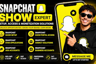 setup and approve your snapchat show, show portal, snapchat agency account