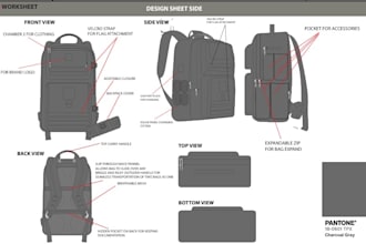 design bag tech pack, tote bag, backpack, duffle bag, tech pack