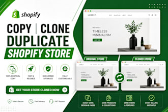 copy, migrate, clone and redesign shopify landing page clone shopify website