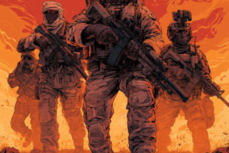 unique military themed illustration for you