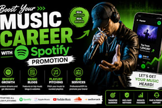 boost your music career with spotify promotion, blogs, playlist pitching, epk