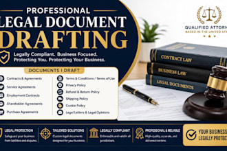 be your contract lawyer for legal agreement, contract, terms and condition