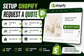 setup shopify request a quote hide price qs wt sb sp hidepay bss quote guru