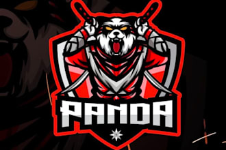 create wonderful new style panda ninja mascot logo design service for business