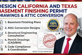 design california and texas basement finishing permit drawings attic conversion
