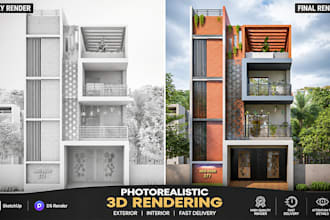 create photorealistic architectural exterior and interior renderings