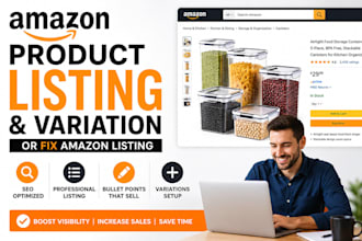 do amazon product listing and variation or fix amazon listing