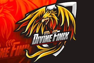 make awesome style phoenix racing e sport mascot logo design with 1 day delivery