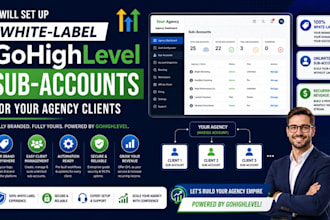 set up white label gohighlevel sub account for your agency clients