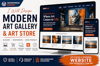 redesign or design a modern art gallery or artist portfolio wordpress website
