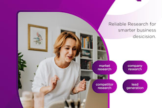 provide detailed internet, competitor, market research with organized reports