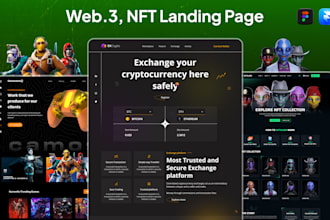 do defi lending, nft staking, and crypto wallet UI in figma