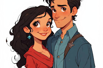 make a realistic couple portrait for gifts or decor
