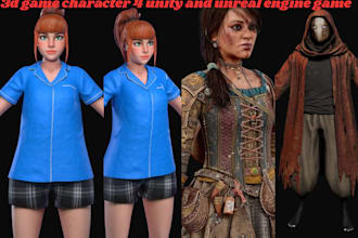 do realistic 3d game character stylized 3d character model for unity unreal game
